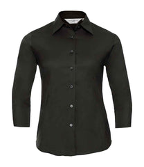 Russell Collection Ladies 34 Sleeve Easy Care Fitted Shirt
