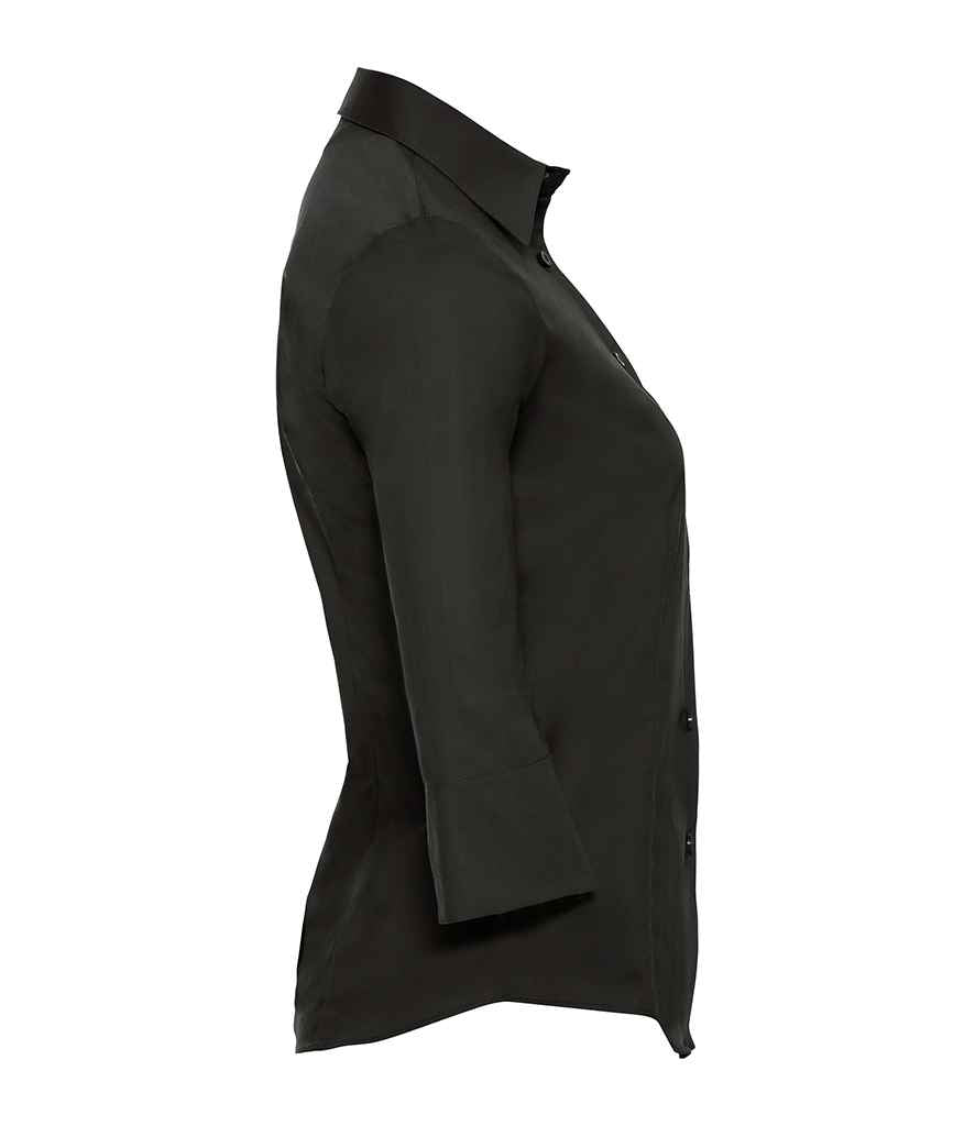 Russell Collection Ladies 34 Sleeve Easy Care Fitted Shirt