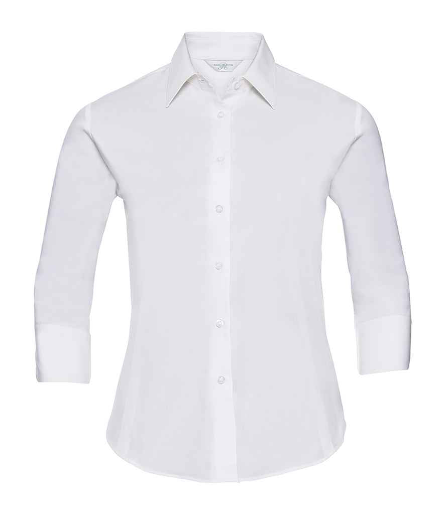 Russell Collection Ladies 34 Sleeve Easy Care Fitted Shirt