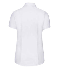 Russell Collection Ladies Short Sleeve Herringbone Shirt