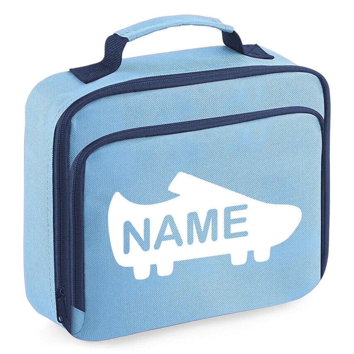 Personalised School Lunch Bag Football Insulated Snack Box Boys Girls Kids Gift