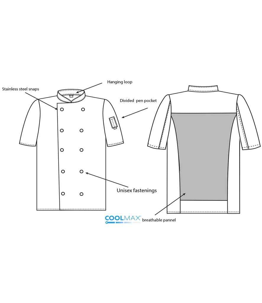 ADC Short Sleeve Coolmax Chefs Jacket