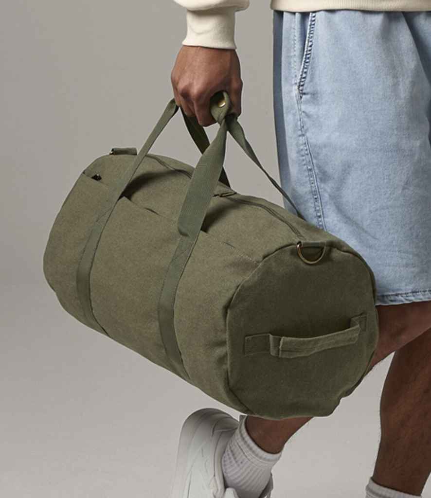 BagBase Vintage Canvas Barrel Bag