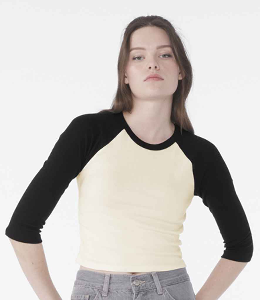 Bella Ladies Micro Rib 34 Raglan Baby TShirt