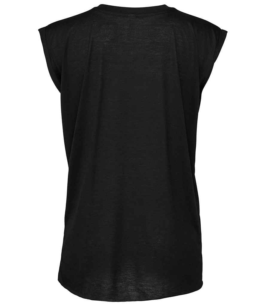 Bella Ladies Flowy Rolled Cuff Muscle TShirt
