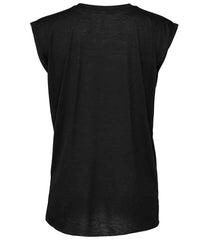 Bella Ladies Flowy Rolled Cuff Muscle TShirt