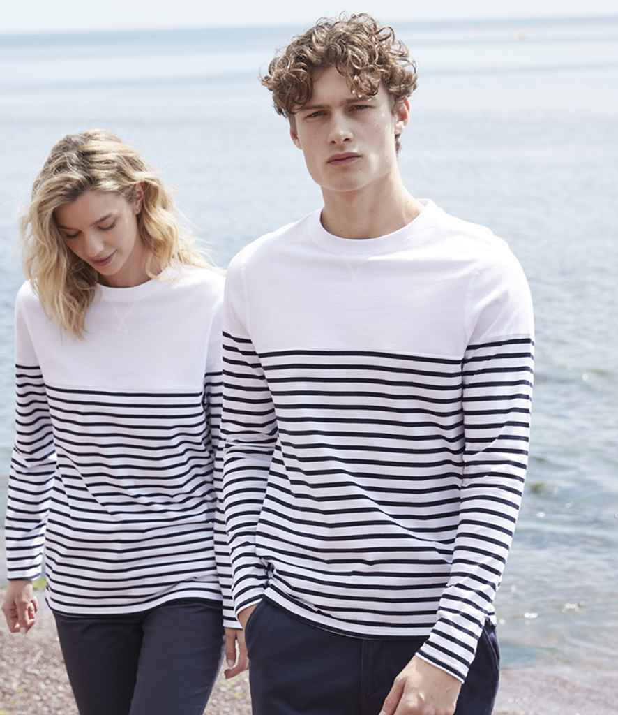 Front Row Unisex Long Sleeve Breton Striped TShirt