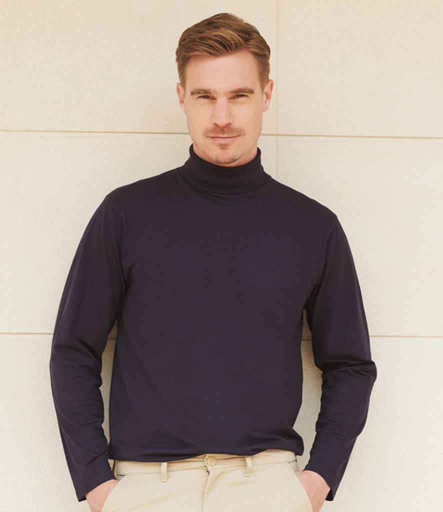 Henbury Long Sleeve Roll Neck Top