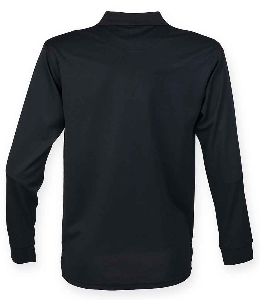 Henbury Unisex Long Sleeve Coolplus Piqu Polo Shirt
