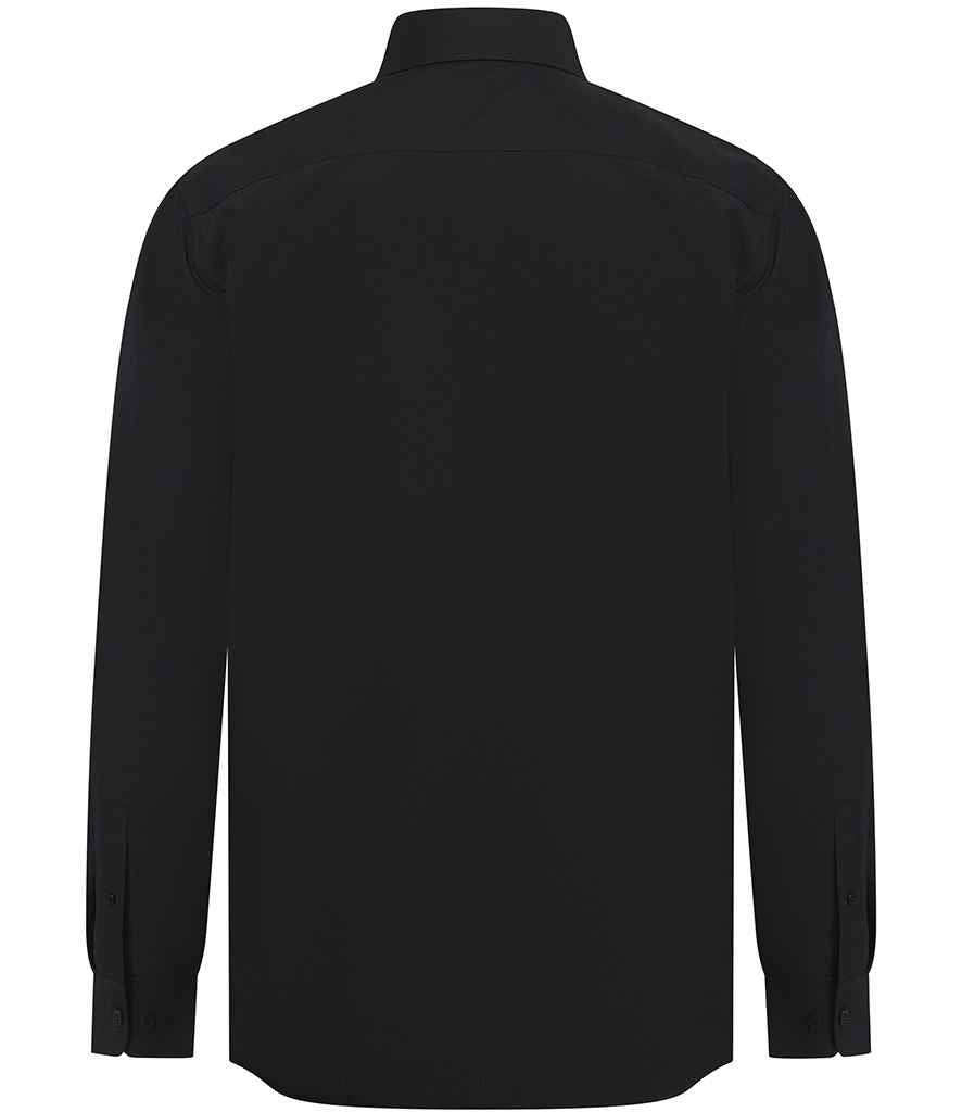 Henbury Long Sleeved Cotton Feel Coolplus Shirt