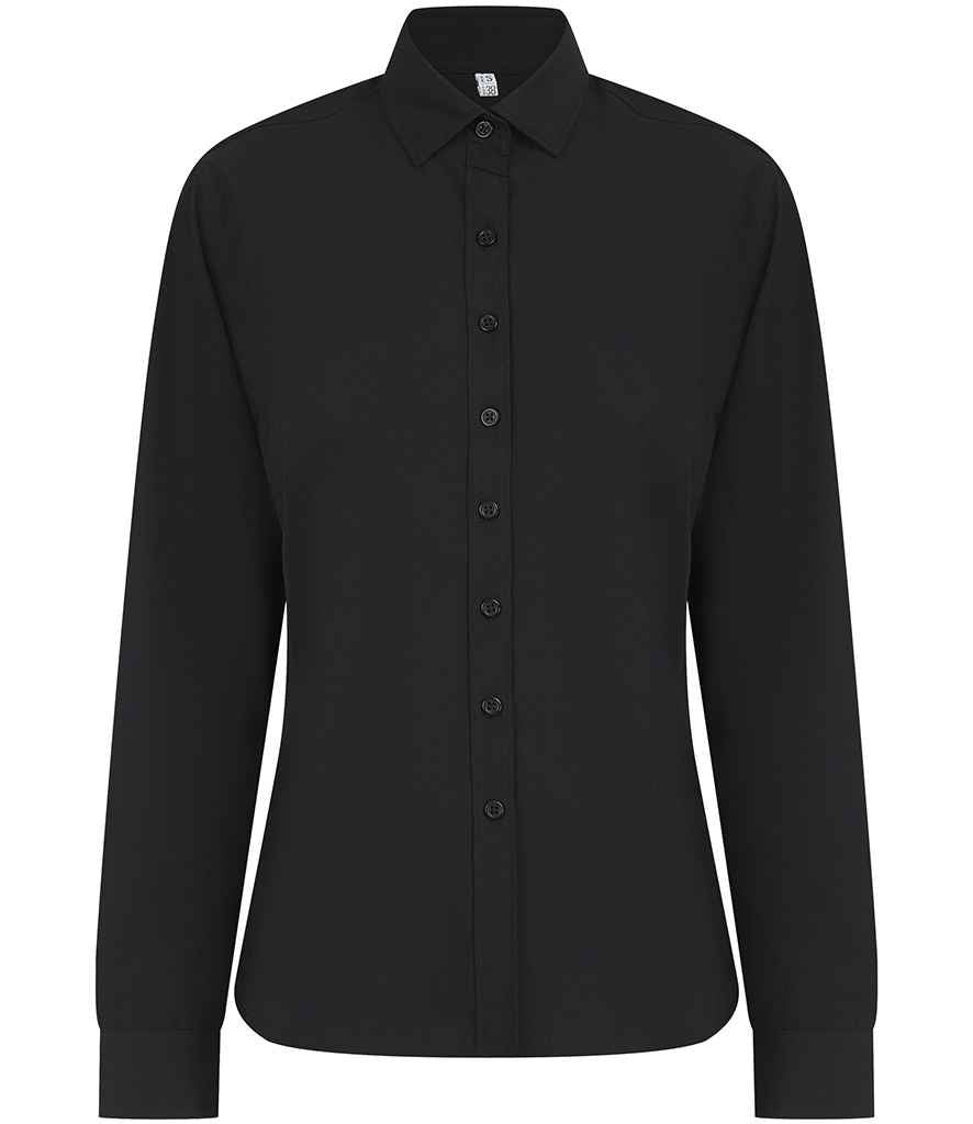 Henbury Ladies Long Sleeved Cotton Feel Coolplus Shirt