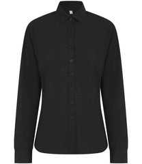 Henbury Ladies Long Sleeved Cotton Feel Coolplus Shirt