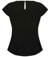 Henbury Ladies Pleat Front Short Sleeve Blouse