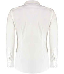 Kustom Kit Slim Fit Stretch Long Sleeve Oxford Shirt