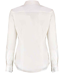 Kustom Kit Ladies Long Sleeve Tailored Stretch Oxford Shirt