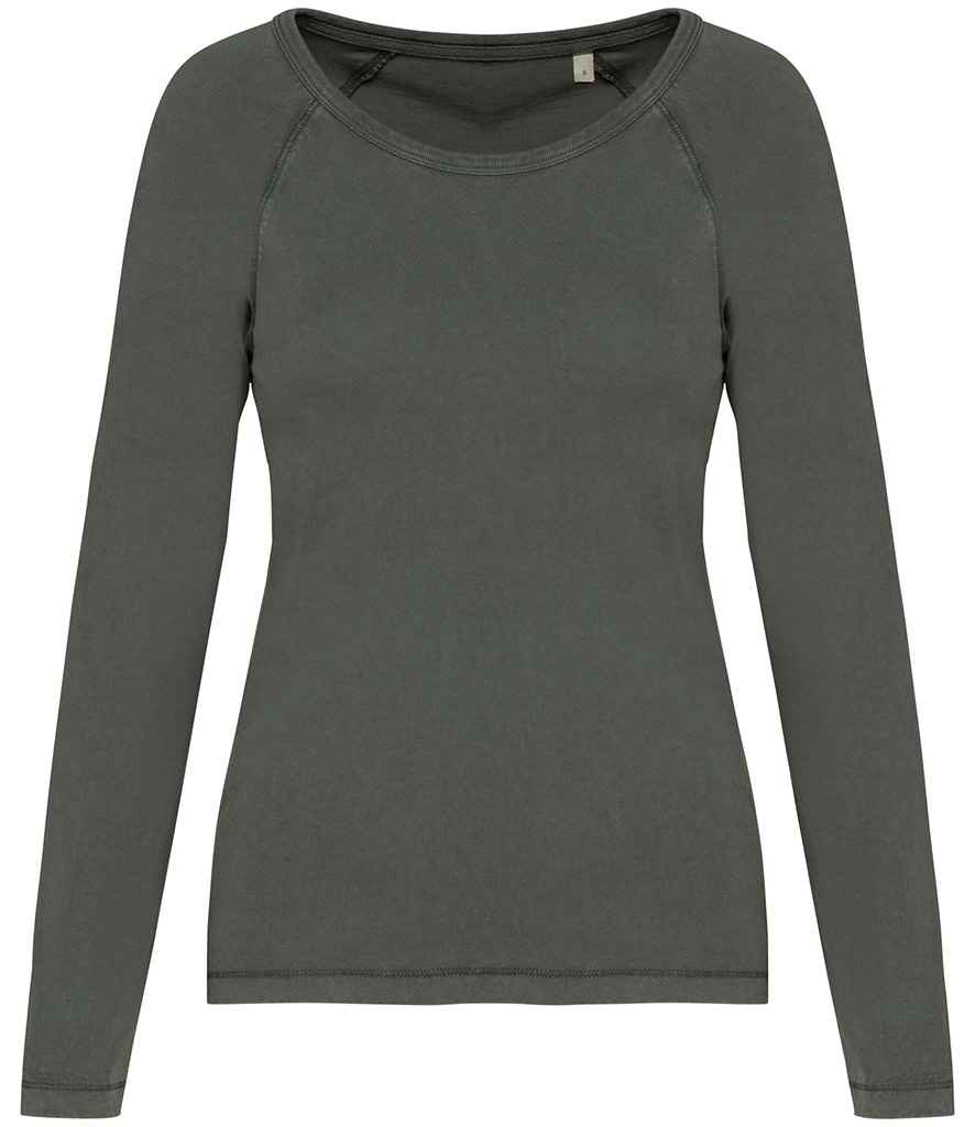Native Spirit Ladies Raglan Long Sleeve Washed TShirt