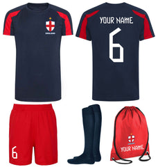 Childrens Personalised England Flag Badge Football Kits