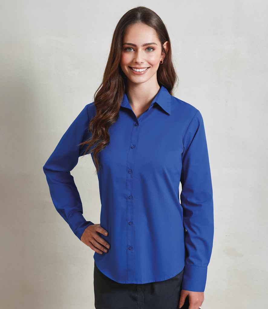 Premier Ladies Long Sleeve Poplin Blouse