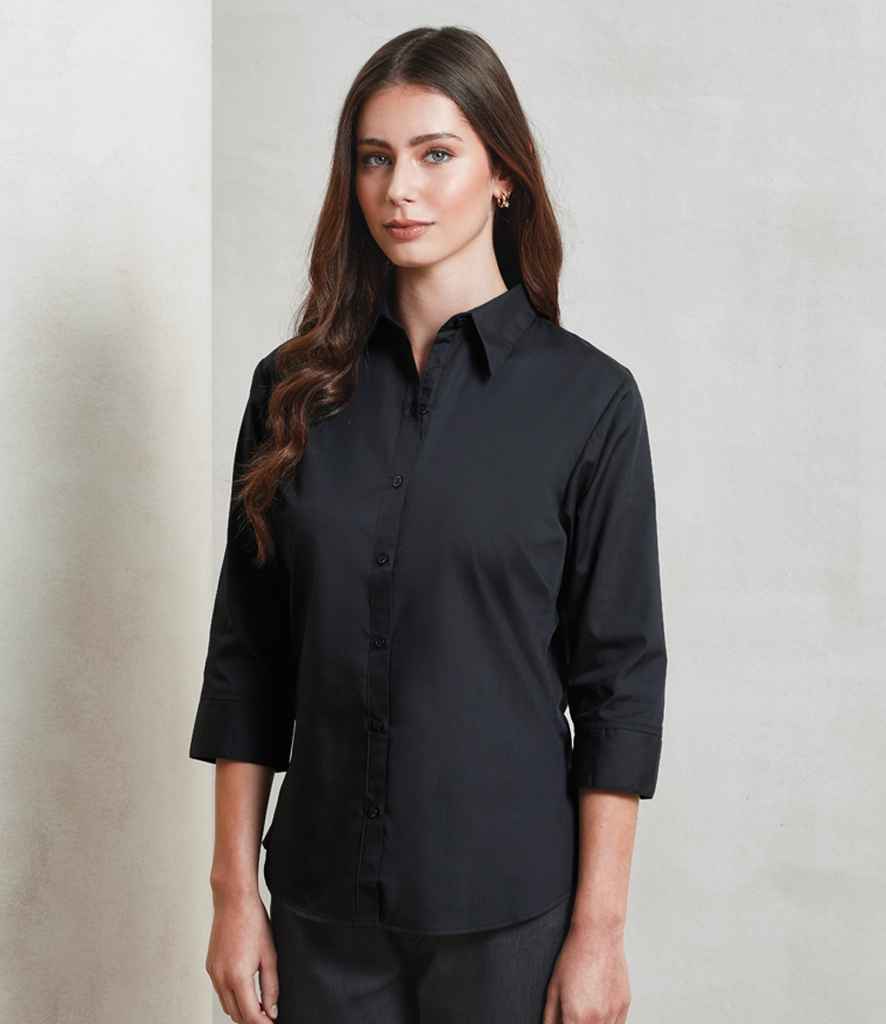 Premier Ladies 34 Sleeve Poplin Blouse