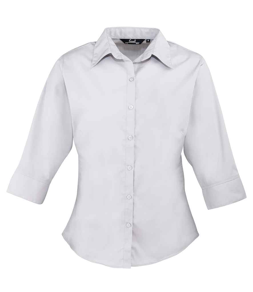 Premier Ladies 34 Sleeve Poplin Blouse