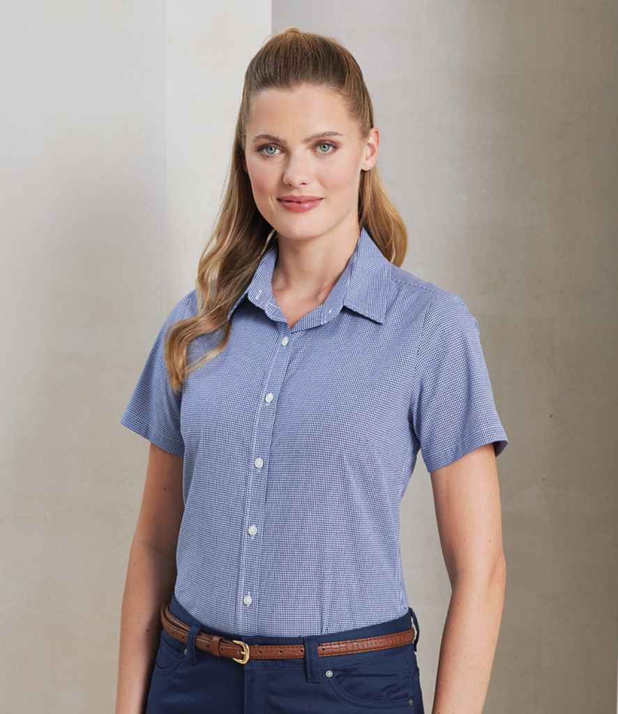 Premier Ladies Gingham Short Sleeve Shirt