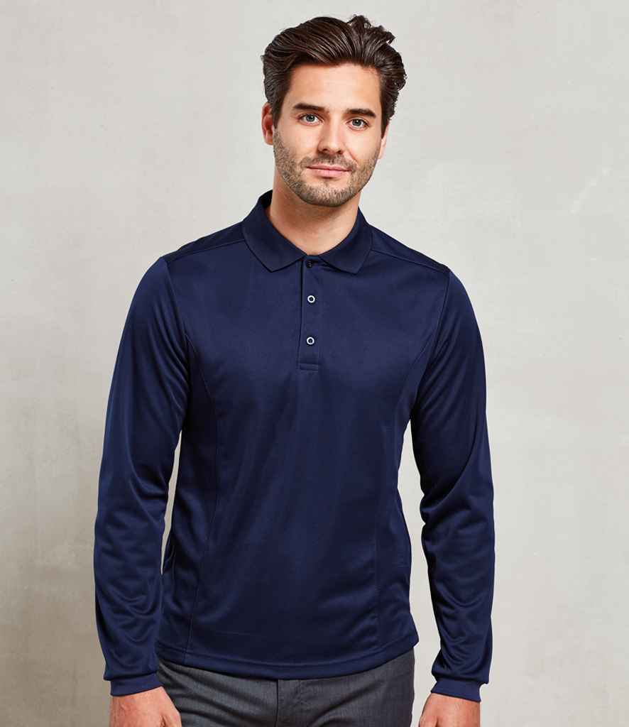 Premier Long Sleeve Coolchecker Piqu Polo Shirt