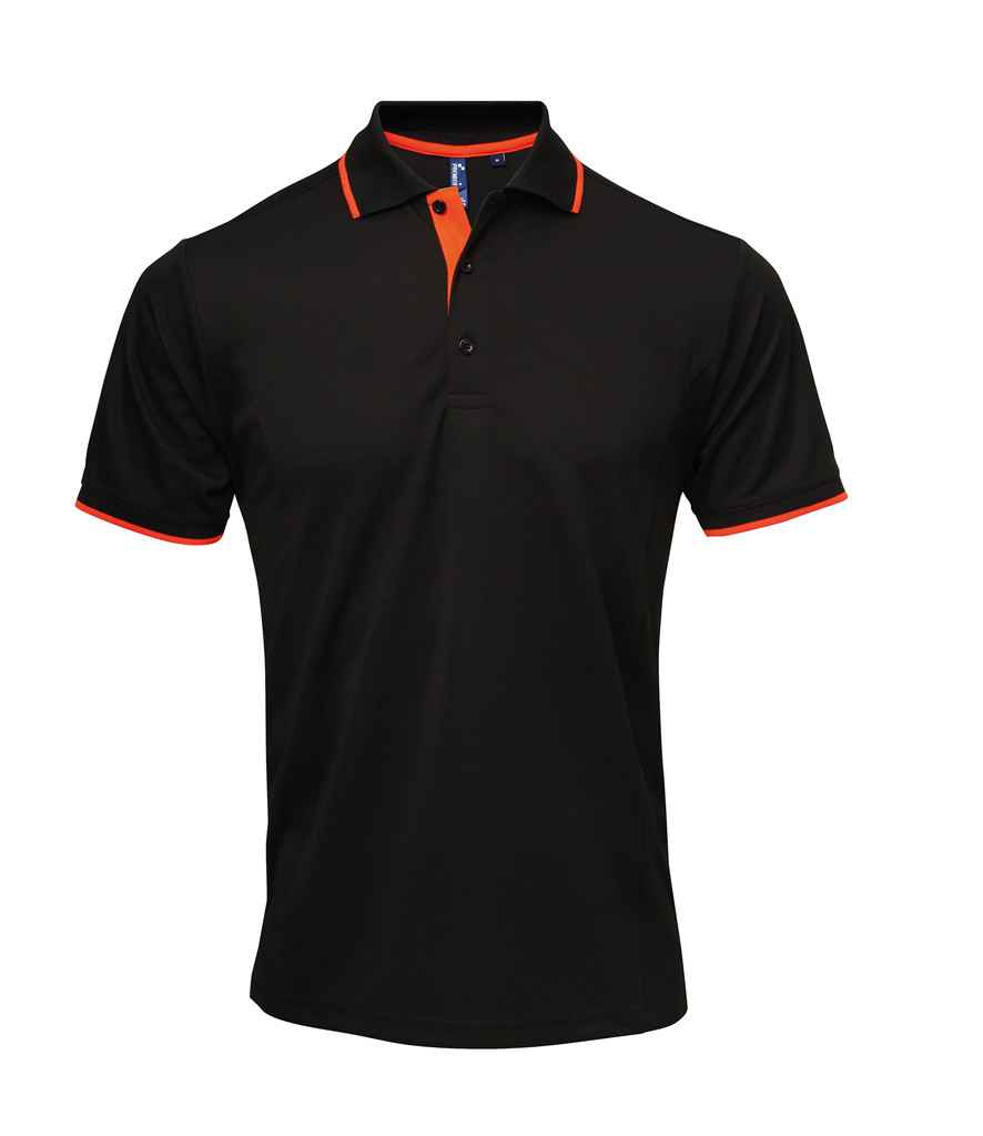 Premier Contrast Coolchecker Piqu Polo Shirt