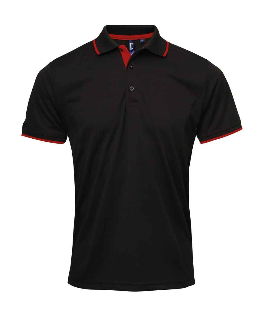 Premier Contrast Coolchecker Piqu Polo Shirt
