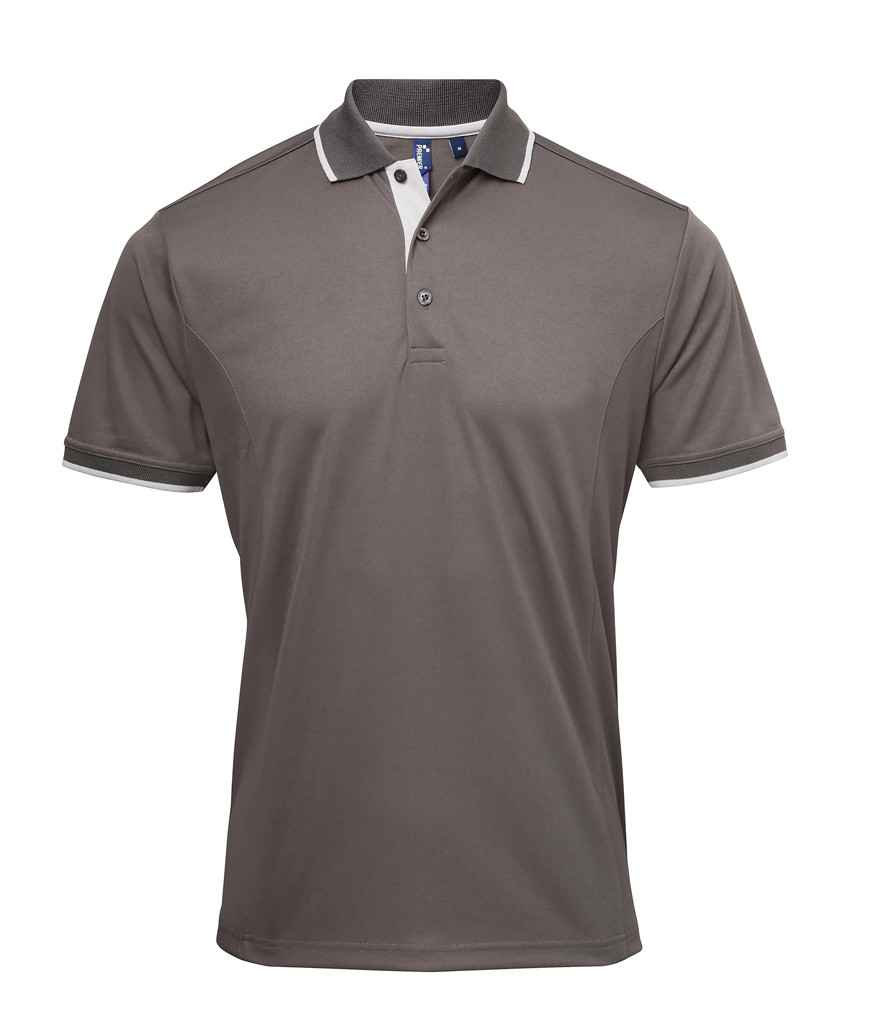 Premier Contrast Coolchecker Piqu Polo Shirt