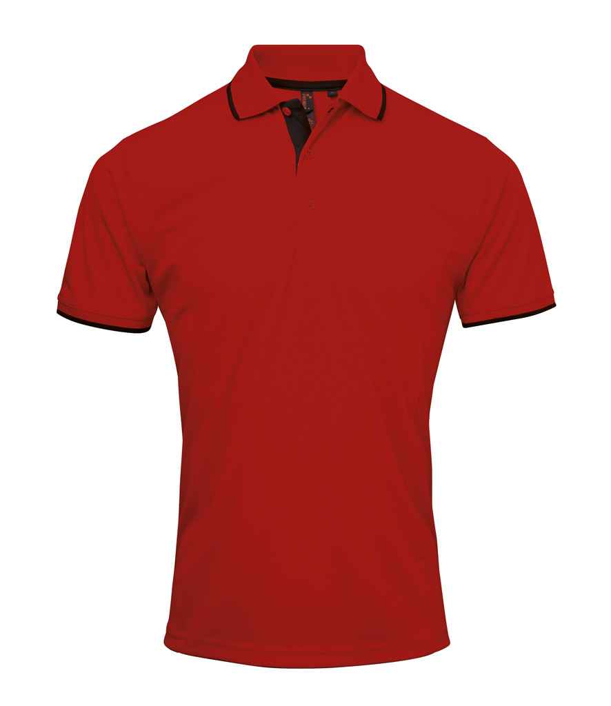 Premier Contrast Coolchecker Piqu Polo Shirt