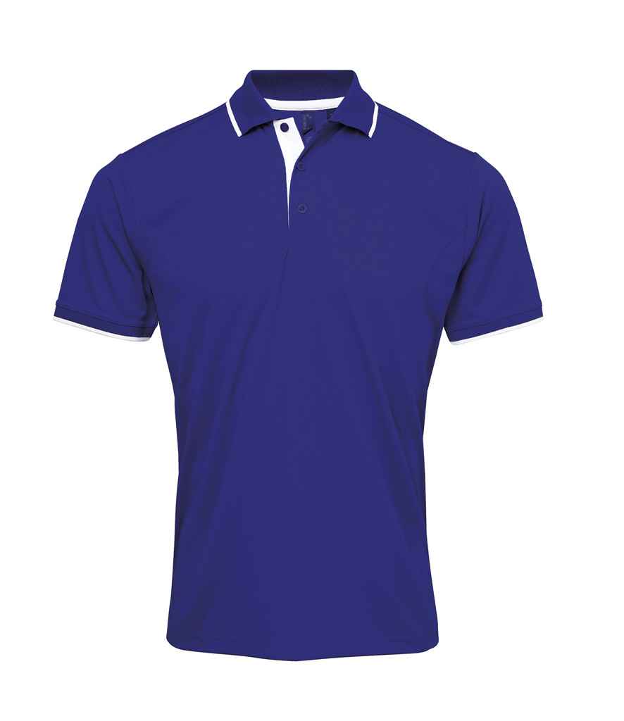 Premier Contrast Coolchecker Piqu Polo Shirt
