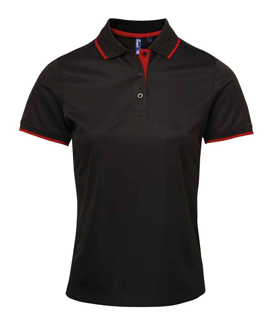 Premier Ladies Contrast Coolchecker Piqu Polo Shirt