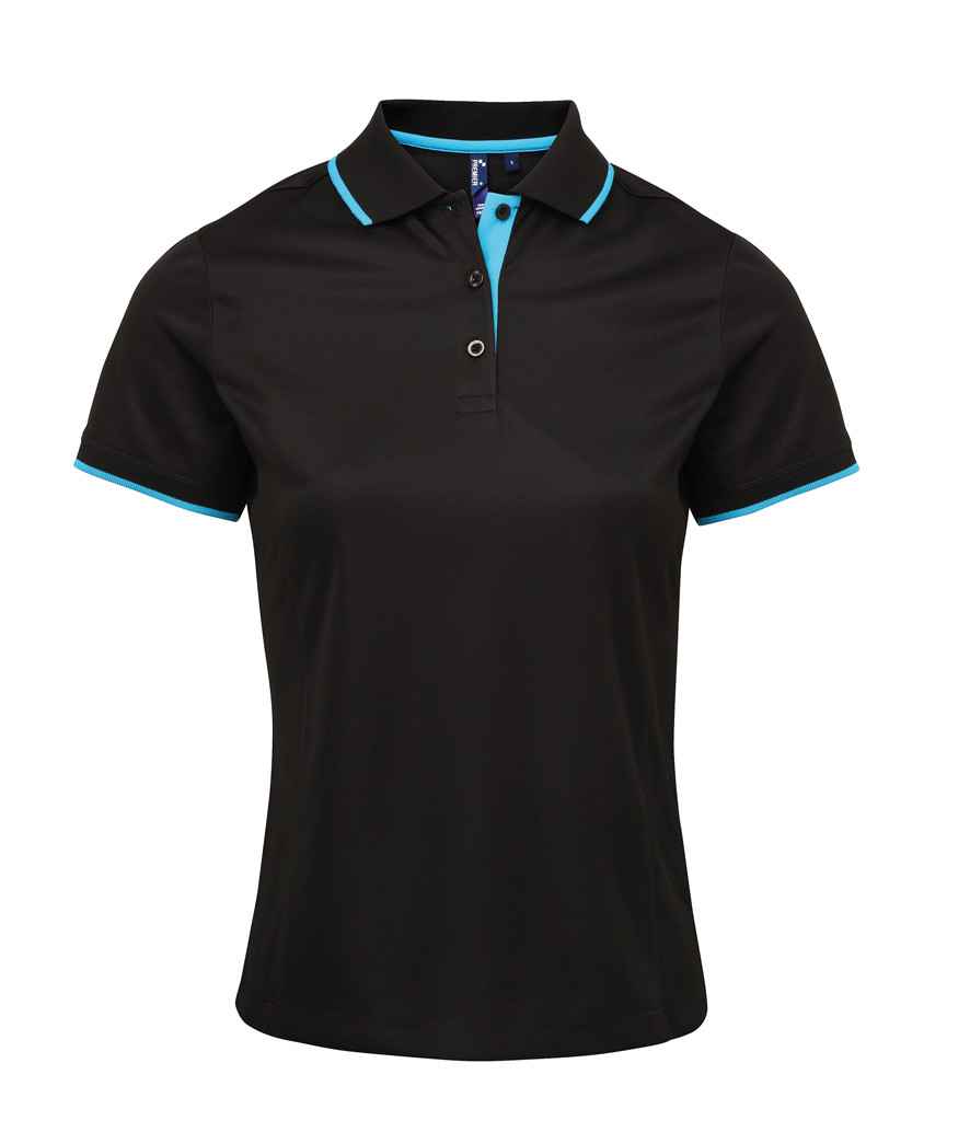 Premier Ladies Contrast Coolchecker Piqu Polo Shirt