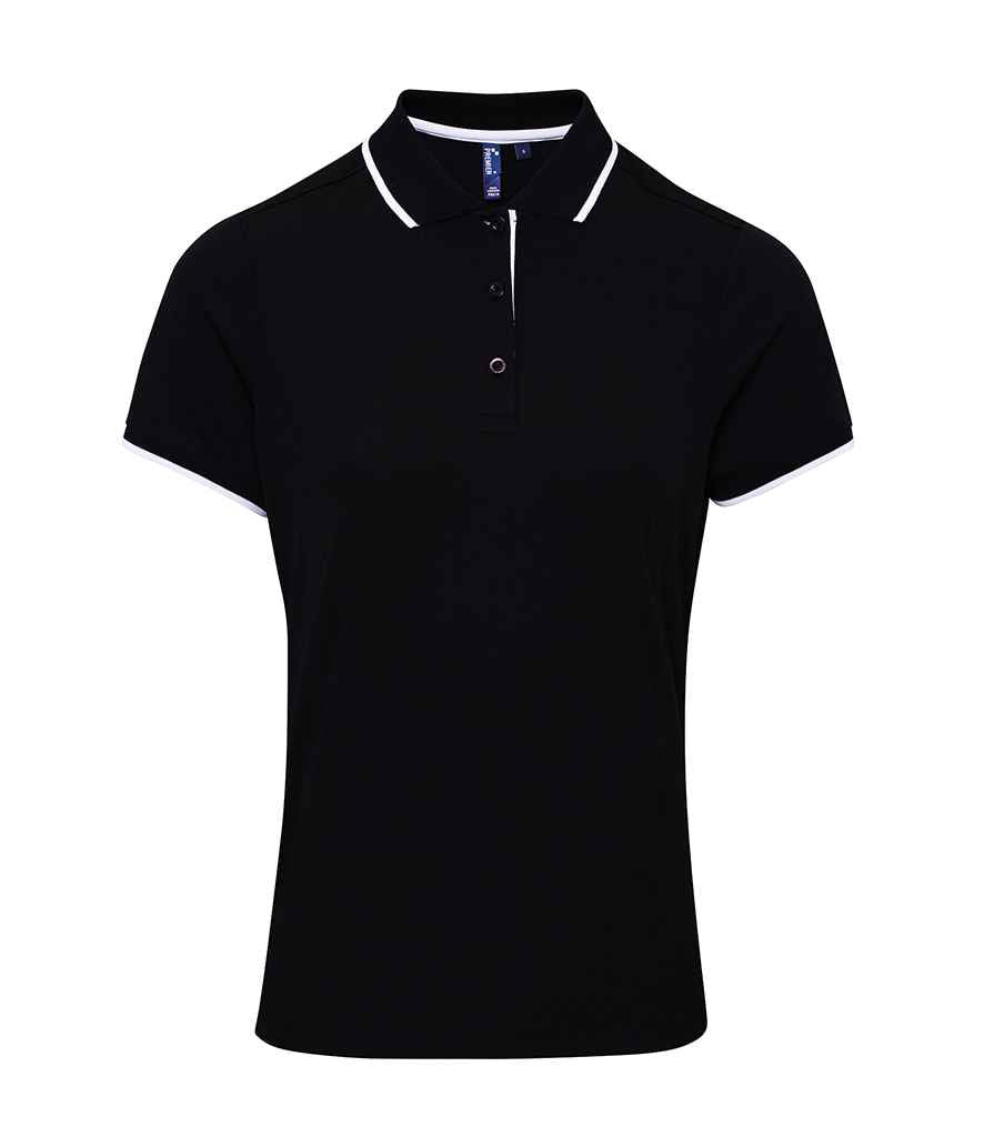 Premier Ladies Contrast Coolchecker Piqu Polo Shirt