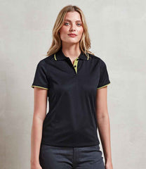Premier Ladies Contrast Coolchecker Piqu Polo Shirt