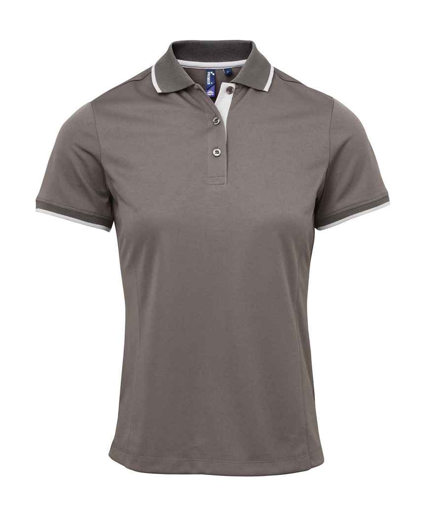 Premier Ladies Contrast Coolchecker Piqu Polo Shirt