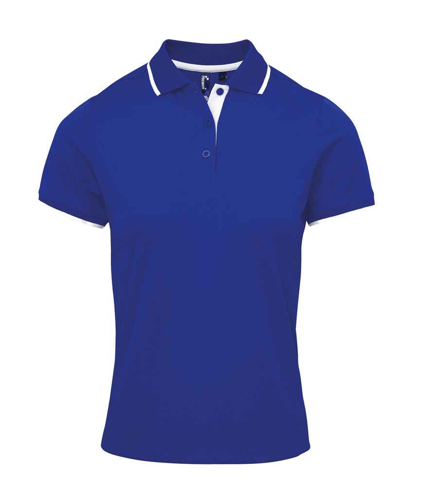 Premier Ladies Contrast Coolchecker Piqu Polo Shirt
