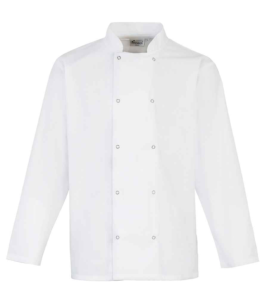 Premier Unisex Long Sleeve Stud Front Chefs Jacket