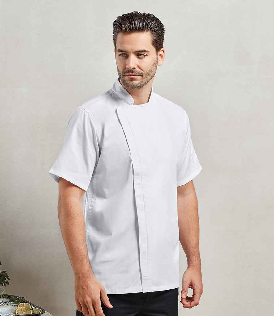 Premier Short Sleeve Zipped Chefs Jacket