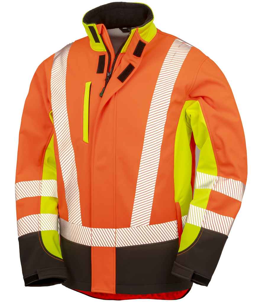 Result Recycled Three Layer Printable 3Tone Safety Soft Shell Jacket