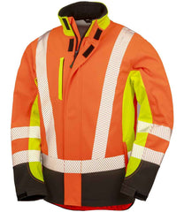 Result Recycled Three Layer Printable 3Tone Safety Soft Shell Jacket