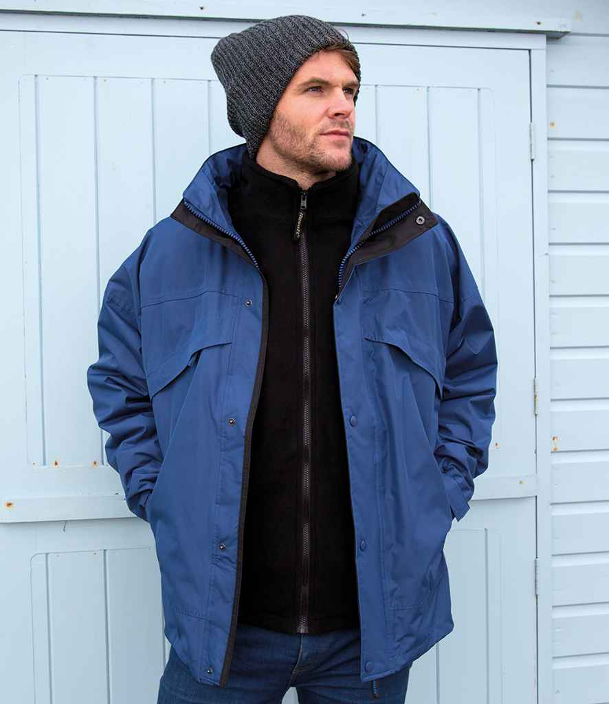 Result 3in1 Waterproof Zip and Clip Fleece Lined Jacket