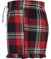 SF Clothing Ladies Tartan Frill Lounge Shorts