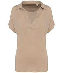 Spasso Ladies Linen Polo Shirt
