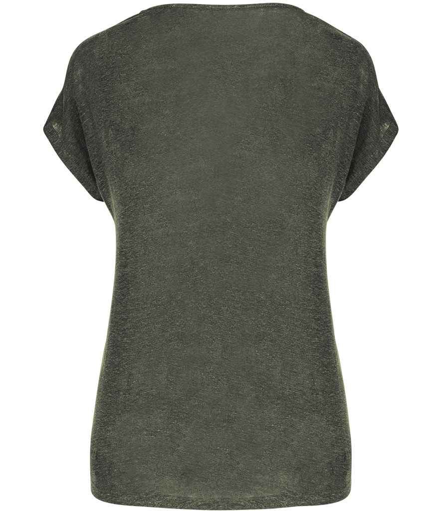 Spasso Ladies V Neck Linen TShirt