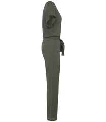 Spasso Ladies Short Sleeve Linen Knit Jumpsuit