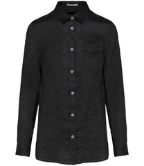 Spasso Ladies Long Sleeve Linen Shirt
