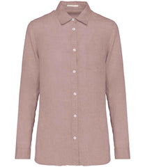 Spasso Ladies Long Sleeve Linen Shirt