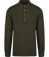 Spasso Washed Mao Collar Shirt