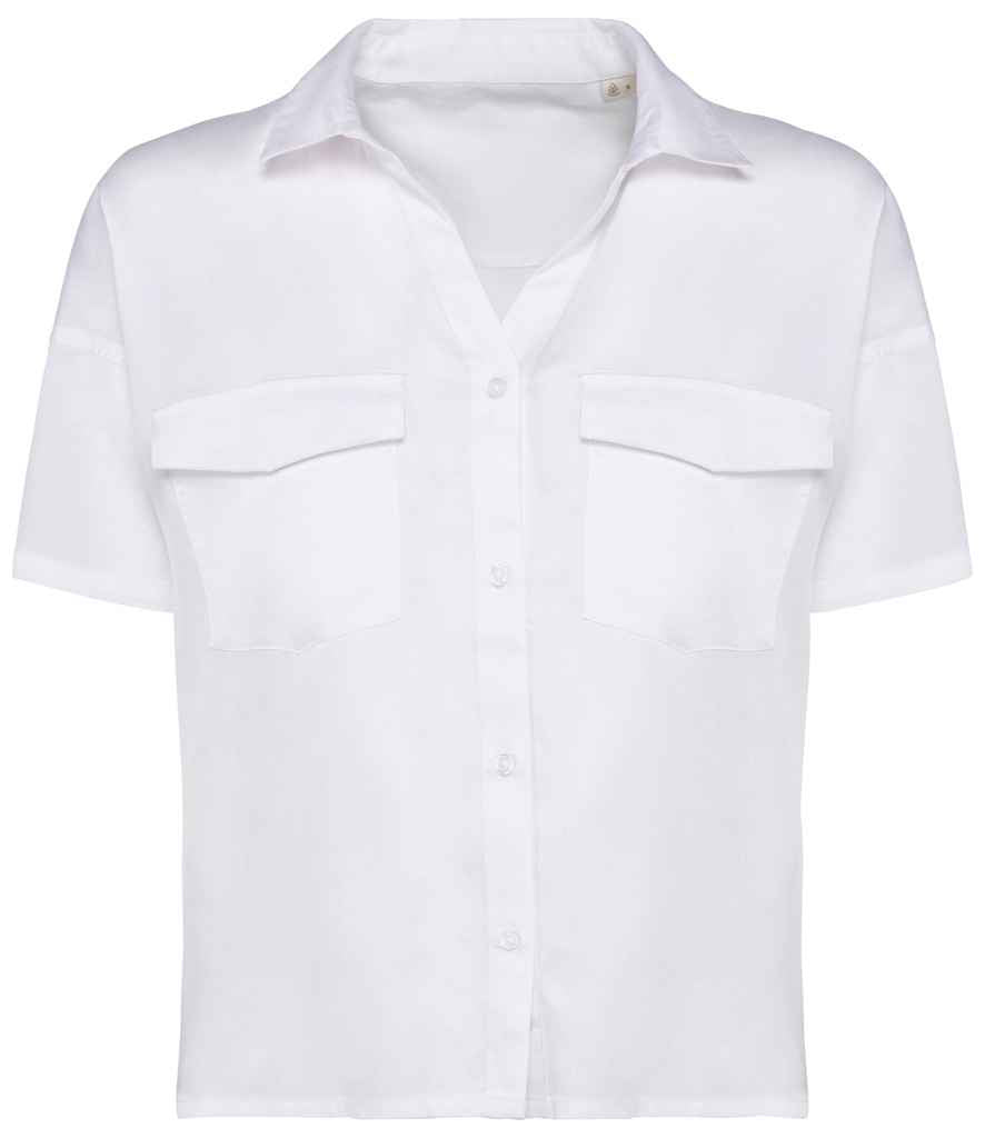 Spasso Ladies Short Sleeve Oversized TENCEL Shirt